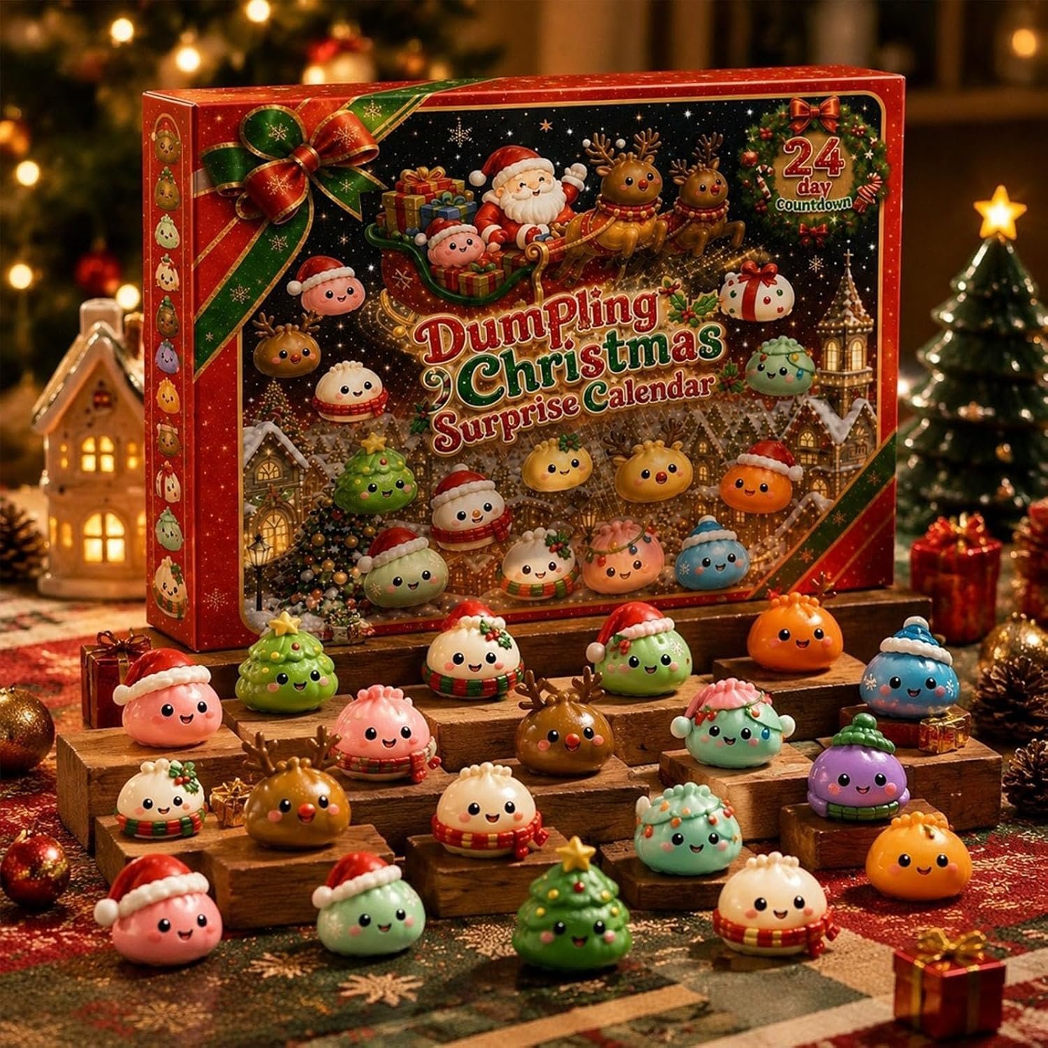 🔥 LAST DAY 50% OFF 🔥🎄Christmas Dumpling Squishy Advent Calendar🎁 24 Cute Surprise Fidget Toys