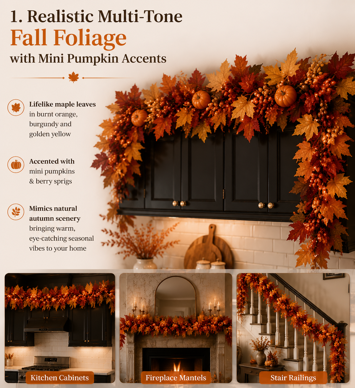 Luxury Fall Leaf Garland – Bring Warm Autumn Charm Into Your Home 🍂