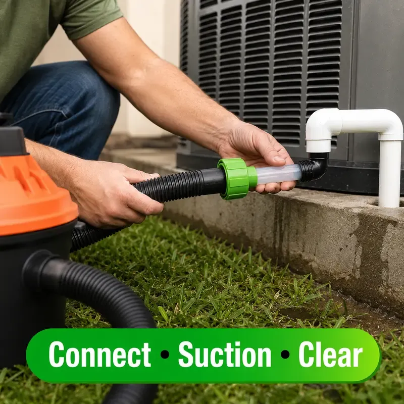 🔥LAST DAY 50% OFF 🔥 HVAC Condensate Drain Line Cleaning Adapter Clear Shop Vac Connector for Fast A/C Drain Clog Removal
