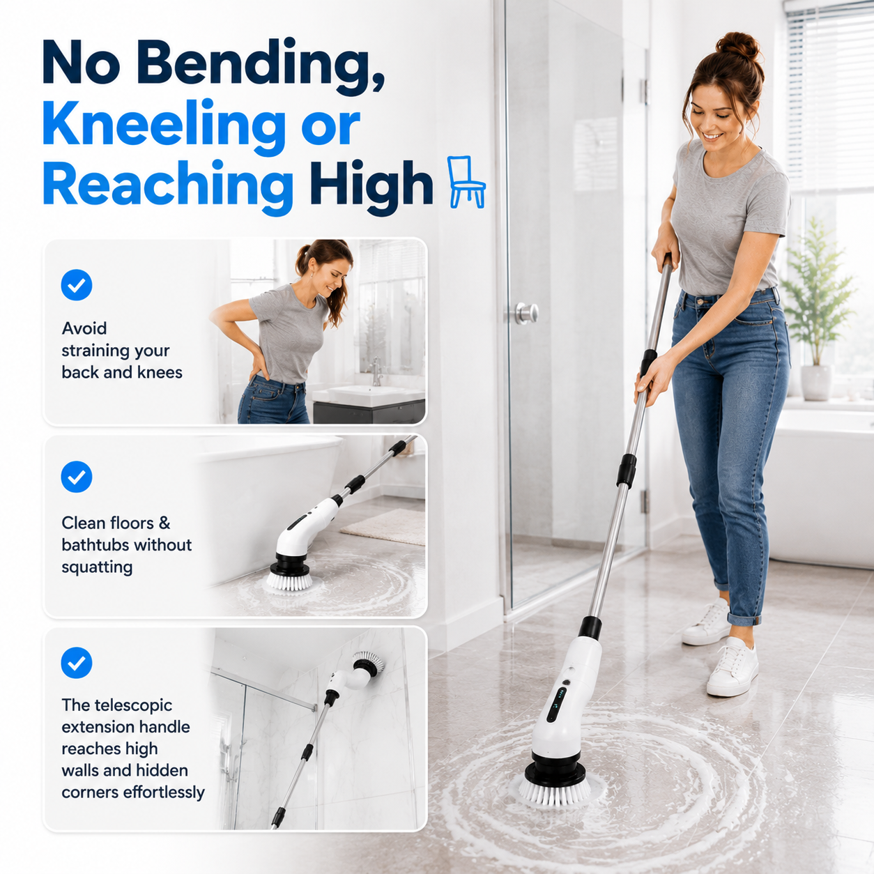 SpinClean™ Cordless Electric Spin Scrubber ——Clean Faster. Scrub Less. Enjoy A Spotless Home Effortlessly.