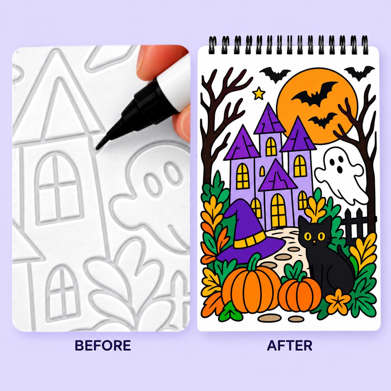 🔥LAST DAY 50% OFF 🌿 Trace-By-Groove Guided Flow Art Coloring Pad with Double-Sided Markers 🎨