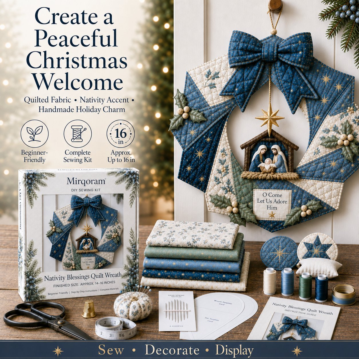 🔥LAST DAY 50%🔥🎄Beginner-Friendly DIY Christmas Fabric Wreath Kit Collection 💕