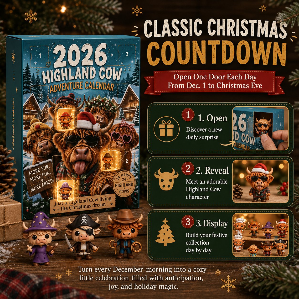 🔥Last Day 50% OFF - 🐂🎁2026 Highland Cow Advent Calendar | Every Day Brings New Surprises(📦Buy 2 Free Shipping)