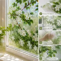 🔥Last Day 65%OFF🌸Floral Static Cling Window Film – No Glue Decorative Privacy Glass Sticker🪟