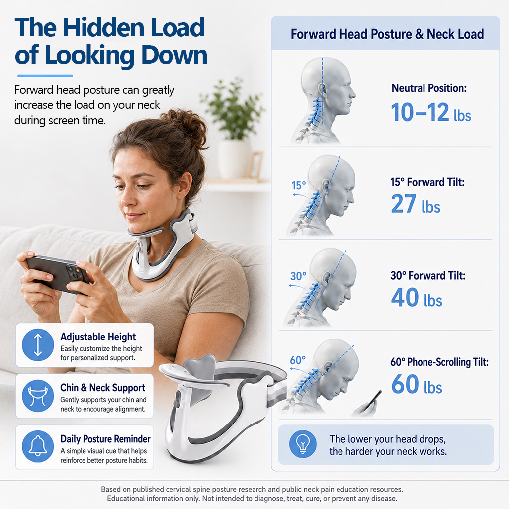 Cervical Neck Traction Device - 28-Level Adjustable Neck Corrector