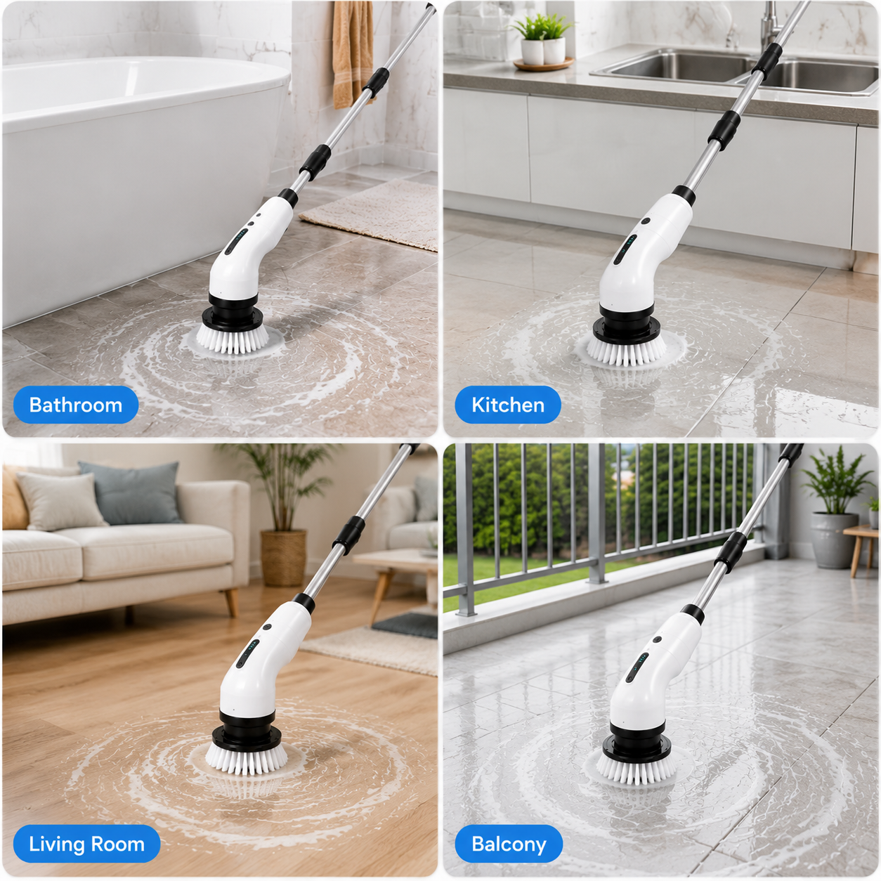 SpinClean™ Cordless Electric Spin Scrubber ——Clean Faster. Scrub Less. Enjoy A Spotless Home Effortlessly.