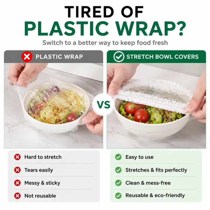 🔥 LAST DAY 50% 🔥🥗 Disposable Stretch Food Covers for Bowls & Plates – Food-Grade, BPA-Free & Non-Toxic PE Material