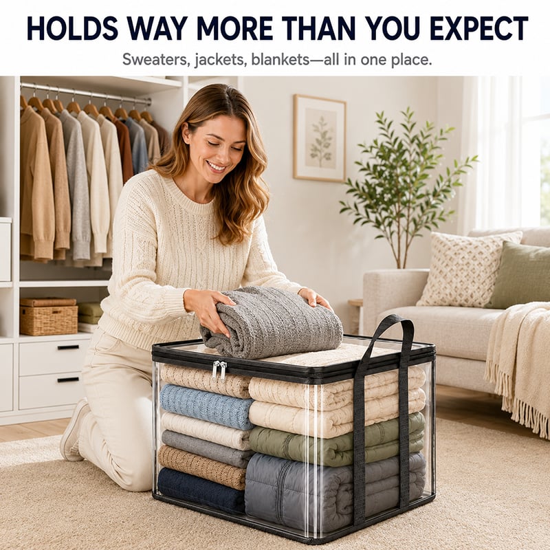 🎁 Hot Sale 49% OFF📦Large Heavy-Duty Thick Plastic Clear Storage Bag for Clothes, Moving & Storage