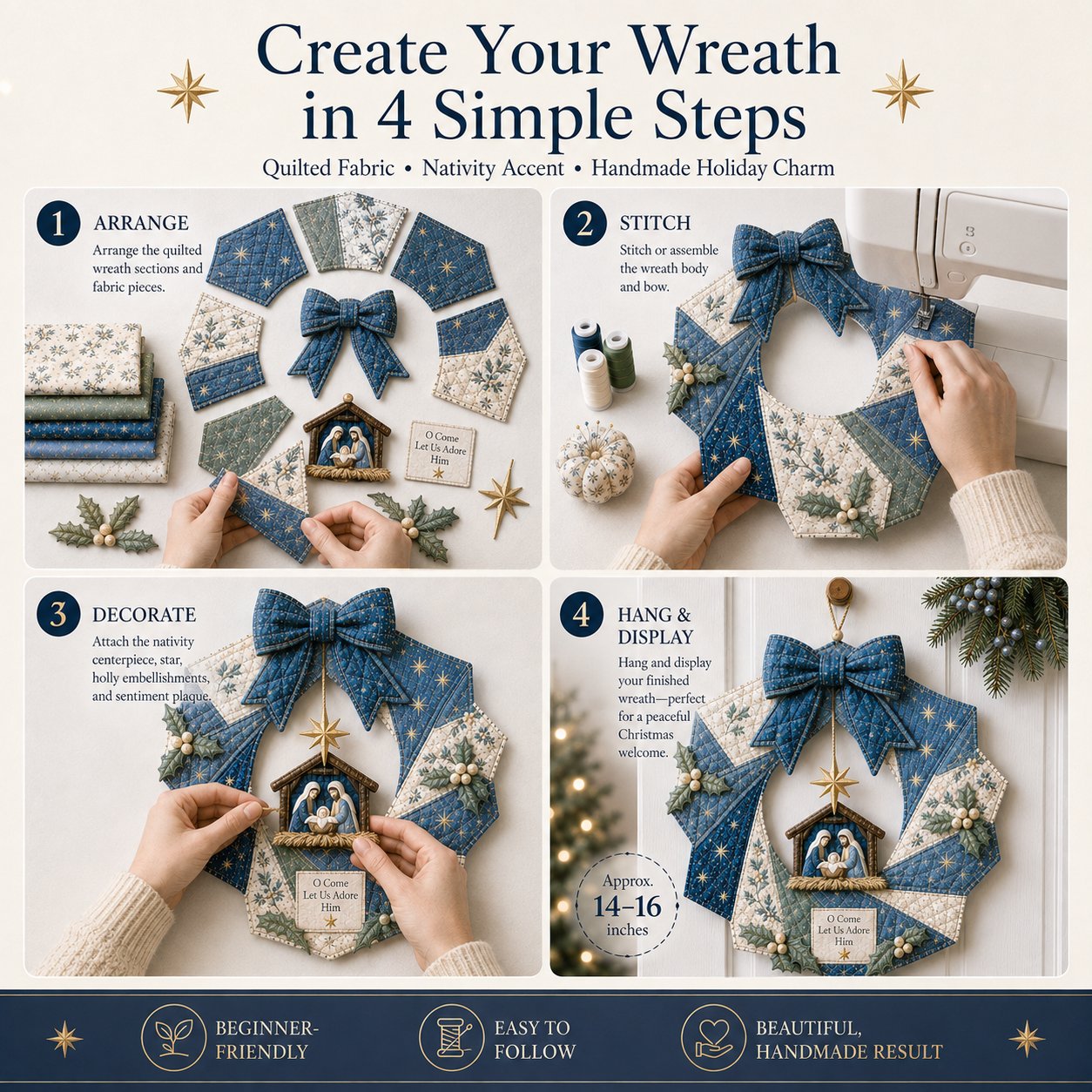 🔥LAST DAY 50%🔥🎄Beginner-Friendly DIY Christmas Fabric Wreath Kit Collection 💕