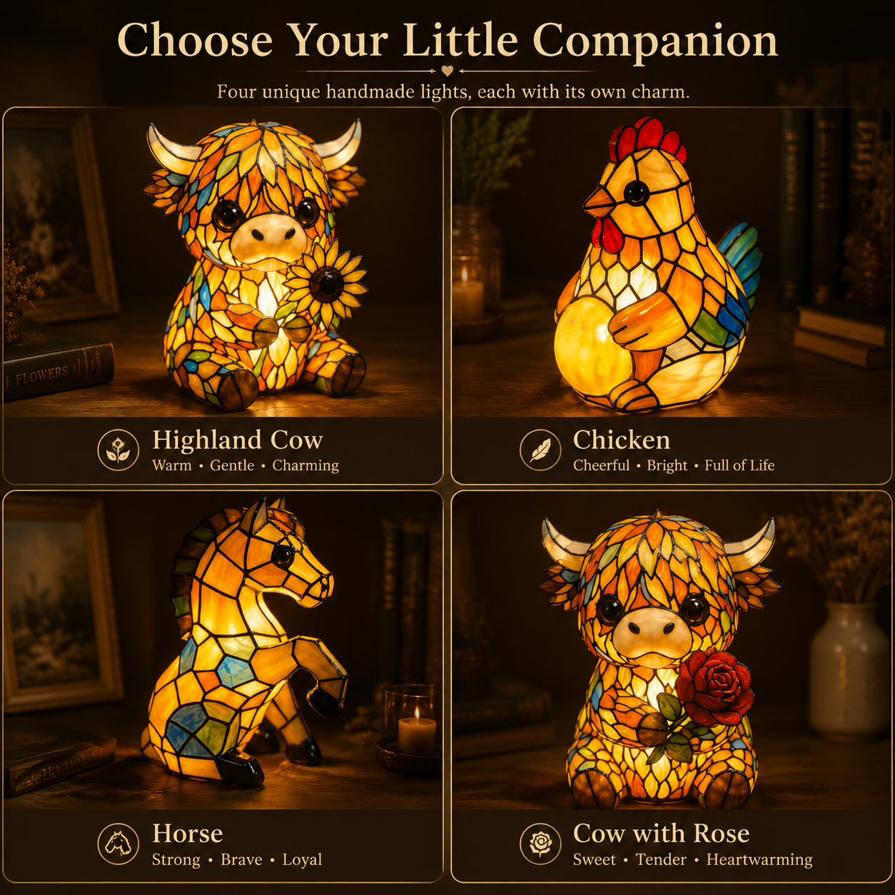 Resin Handmade Animal Lamp