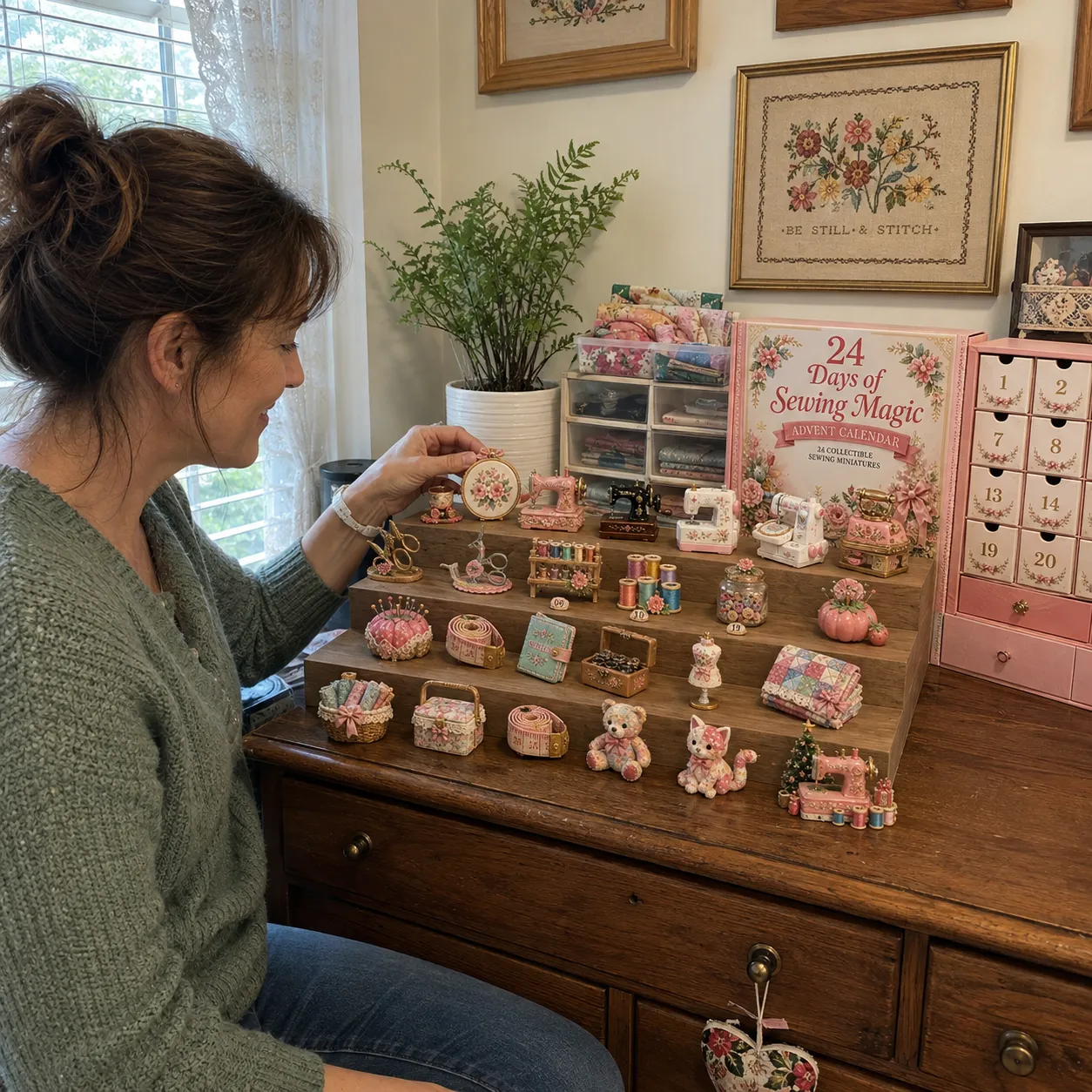 🔥LAST DAY 50% OFF🔥🧵24 Days Of Sewing Magic Advent Calendar | 24 Sewing-Inspired Miniatures for Craft Lovers, Quilters & Handmade Enthusiasts 🎁
