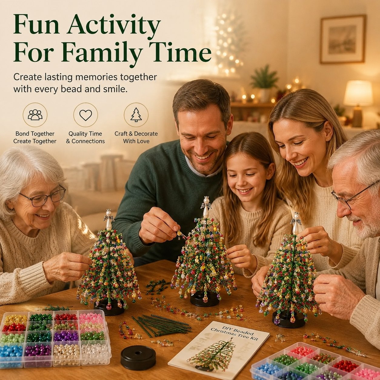 🔥LAST DAY 50% 🔥 DIY Beaded Christmas Tree Kit |✨ Create A Christmas Memory With Your Own Hands
