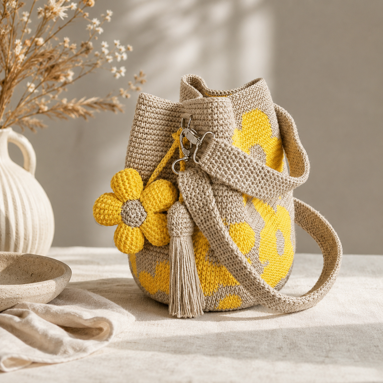 Handmade Crochet Flower Tote 🌼✨