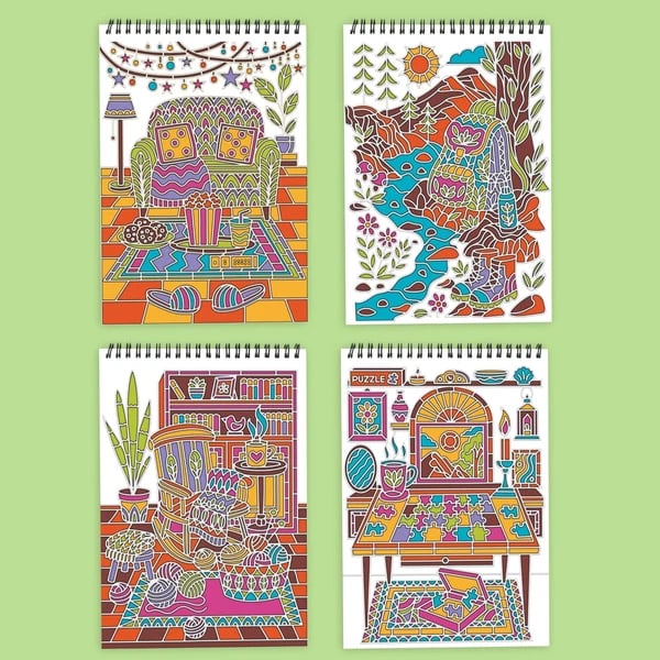 🔥LAST DAY 50% OFF 🌿 Trace-By-Groove Guided Flow Art Coloring Pad with Double-Sided Markers 🎨