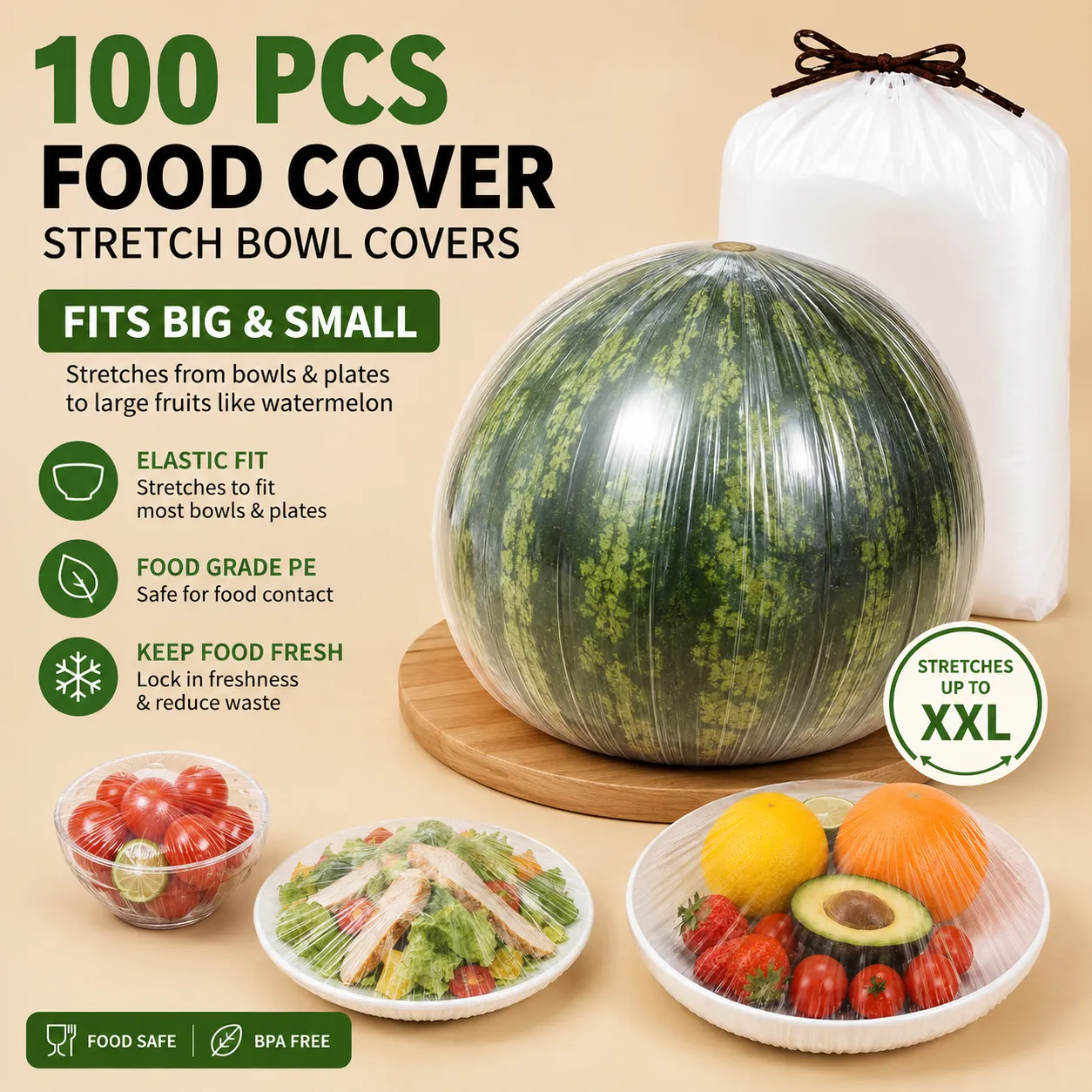 🔥 LAST DAY 50% 🔥🥗 Disposable Stretch Food Covers for Bowls & Plates – Food-Grade, BPA-Free & Non-Toxic PE Material