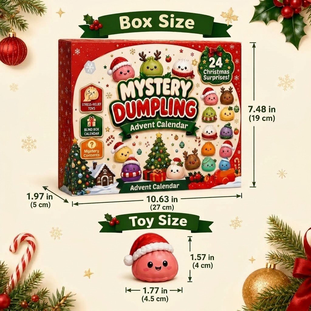 🔥 LAST DAY 50% OFF 🔥🎄Christmas Dumpling Squishy Advent Calendar🎁 24 Cute Surprise Fidget Toys