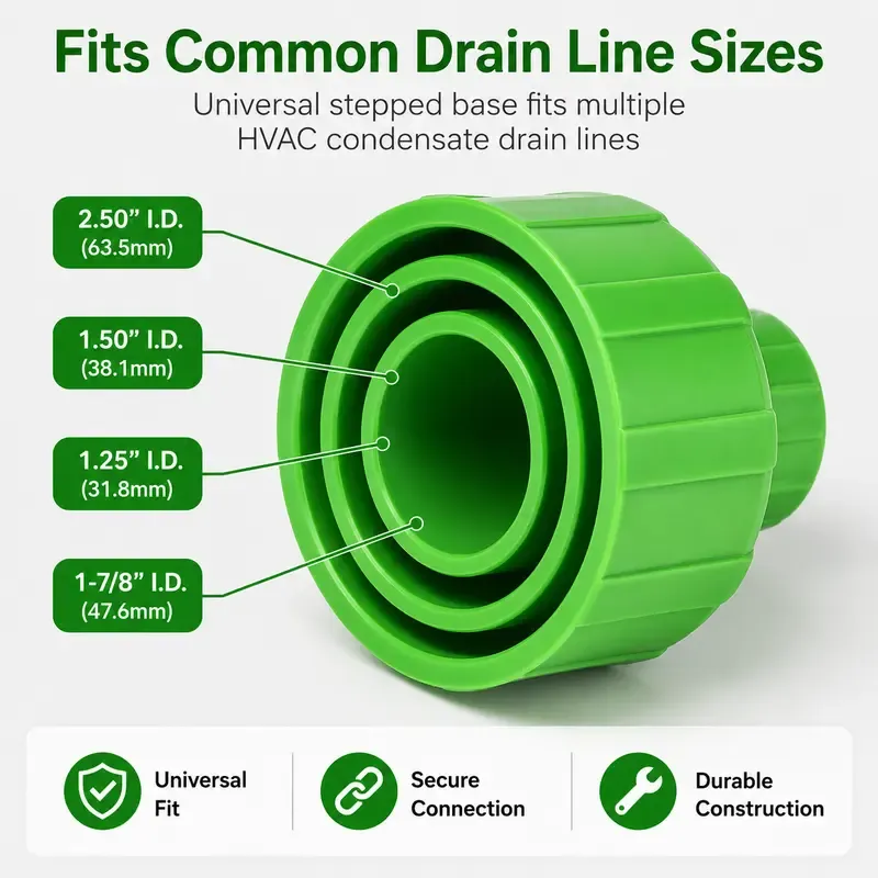 🔥LAST DAY 50% OFF 🔥 HVAC Condensate Drain Line Cleaning Adapter Clear Shop Vac Connector for Fast A/C Drain Clog Removal