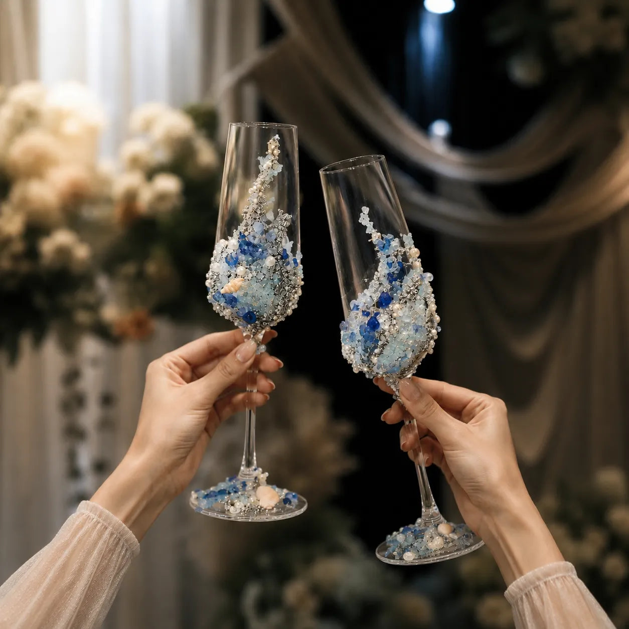 🔥 LAST DAY 50% OFF 🔥 DIY Crystal Rhinestone Butterfly Toast Champagne Flute Kit ✨