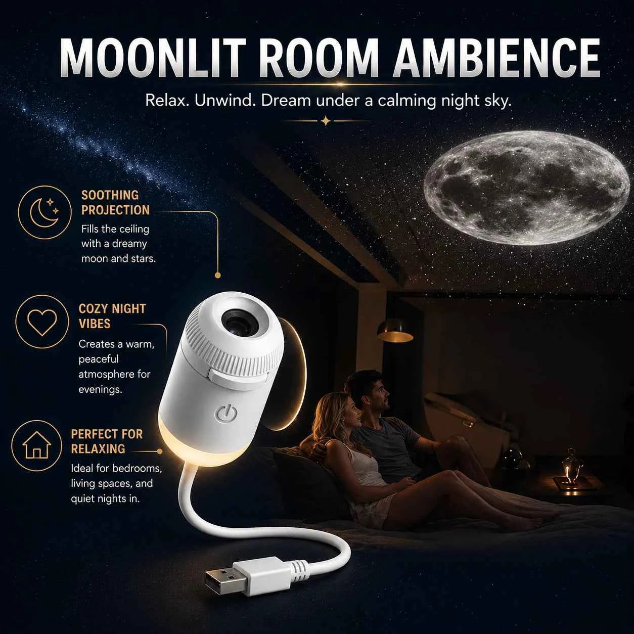 🚀 Save 70% Now-🌌 Aurora Galaxy Projector Lamp | Flexible Neck & Anywhere Projection 🌠