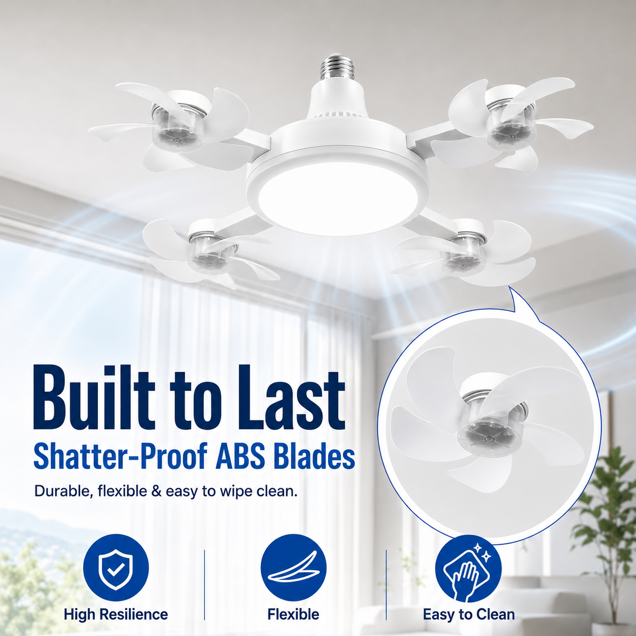 🔥70％ OFF 💡 E27 Screw-In Smart Fan & LED Light
