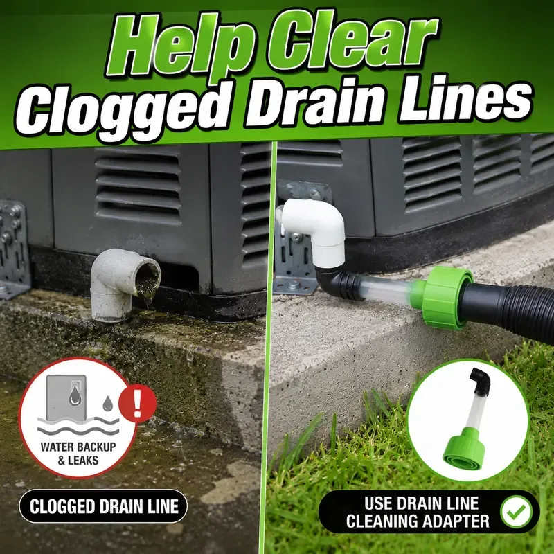 🔥LAST DAY 50% OFF 🔥 HVAC Condensate Drain Line Cleaning Adapter Clear Shop Vac Connector for Fast A/C Drain Clog Removal