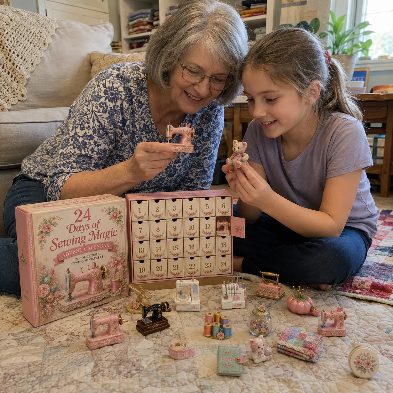 🔥LAST DAY 50% OFF🔥🧵24 Days Of Sewing Magic Advent Calendar | 24 Sewing-Inspired Miniatures for Craft Lovers, Quilters & Handmade Enthusiasts 🎁