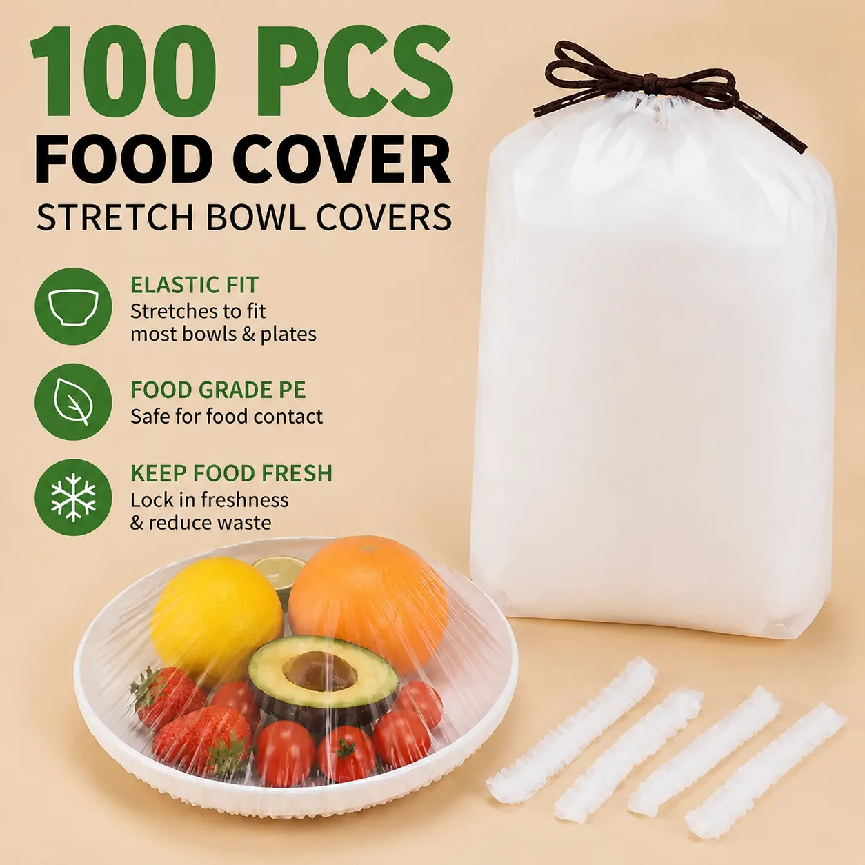 🔥 LAST DAY 50% 🔥🥗 Disposable Stretch Food Covers for Bowls & Plates – Food-Grade, BPA-Free & Non-Toxic PE Material