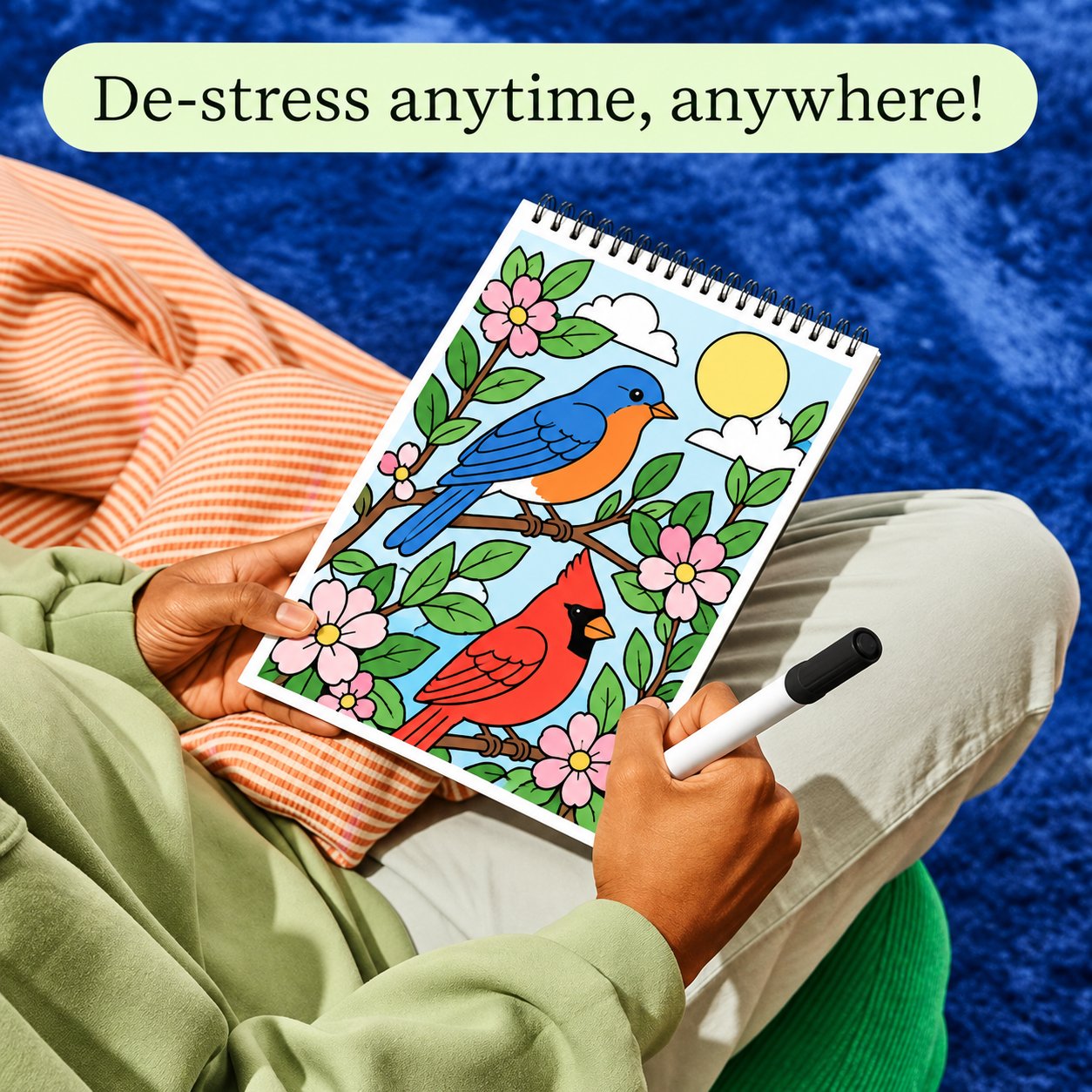 🔥LAST DAY 50% OFF 🌿 Trace-By-Groove Guided Flow Art Coloring Pad with Double-Sided Markers 🎨