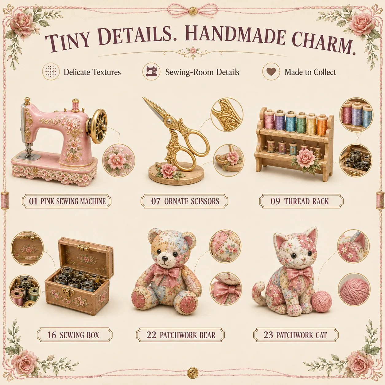 🔥LAST DAY 50% OFF🔥🧵24 Days Of Sewing Magic Advent Calendar | 24 Sewing-Inspired Miniatures for Craft Lovers, Quilters & Handmade Enthusiasts 🎁