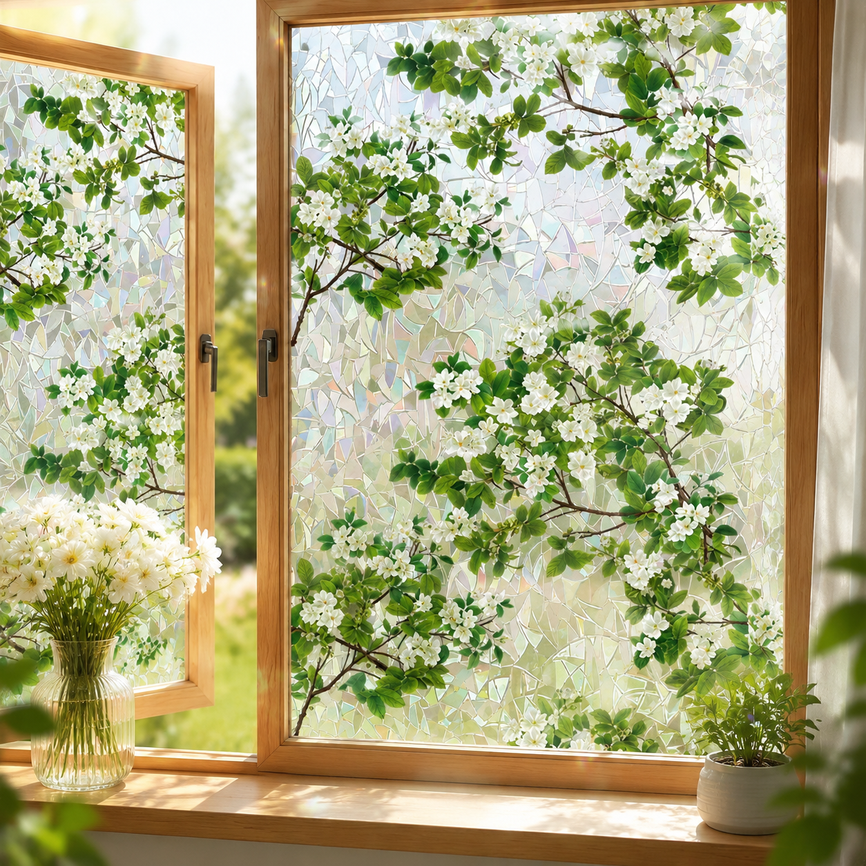 🔥Last Day 65%OFF🌸Floral Static Cling Window Film – No Glue Decorative Privacy Glass Sticker🪟