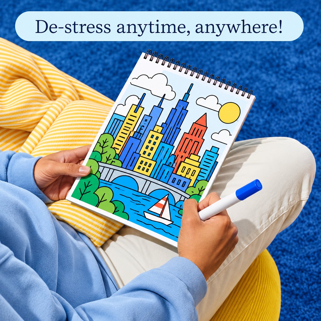 🔥LAST DAY 50% OFF 🌿 Trace-By-Groove Guided Flow Art Coloring Pad with Double-Sided Markers 🎨