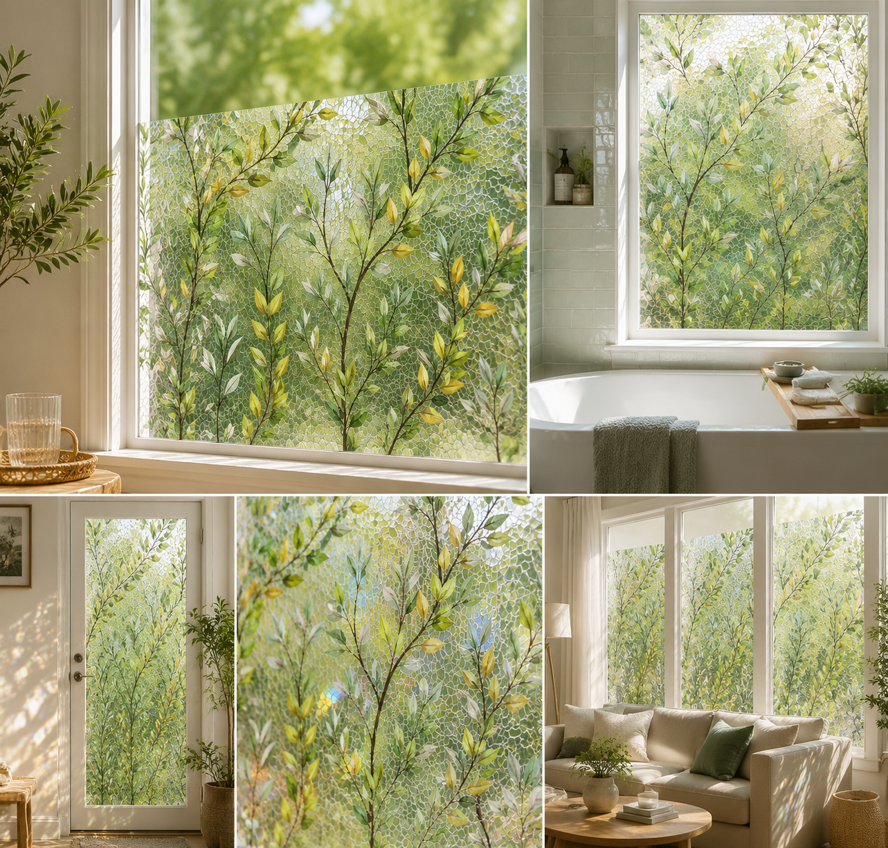 🔥Last Day 65%OFF🌸Floral Static Cling Window Film – No Glue Decorative Privacy Glass Sticker🪟