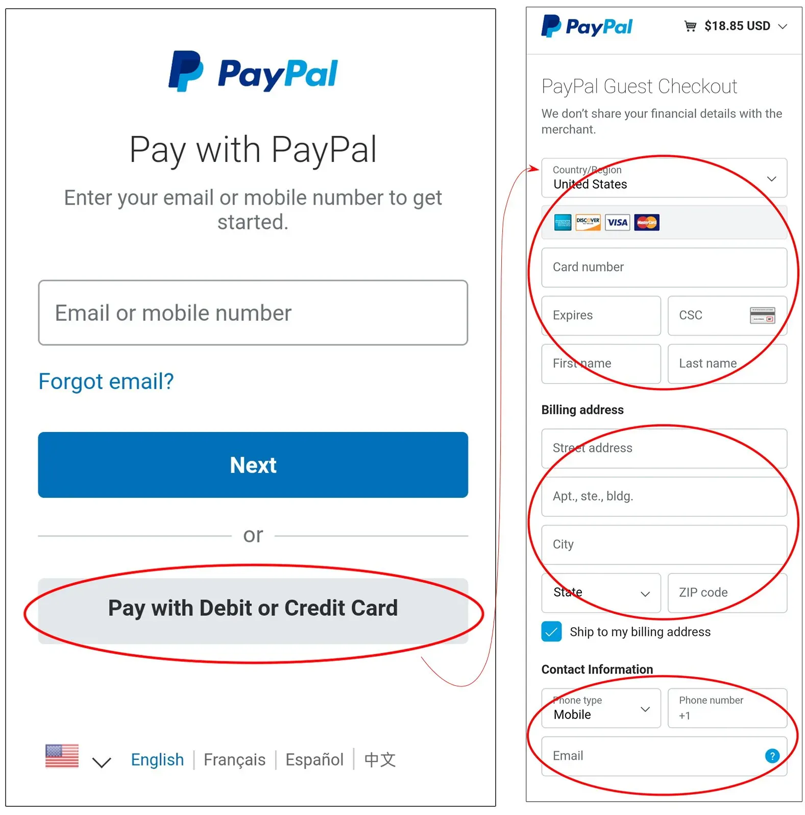 Accepted secure payment methods