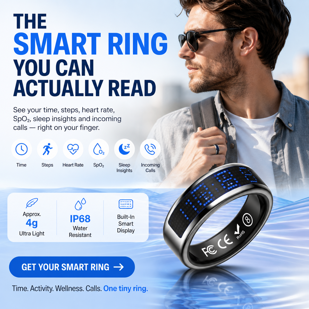 🔥LAST DAY 50% OFF 🔥 Veyra™ Smart Display Ring – Health, Sleep & Call Tracking on Your Finger