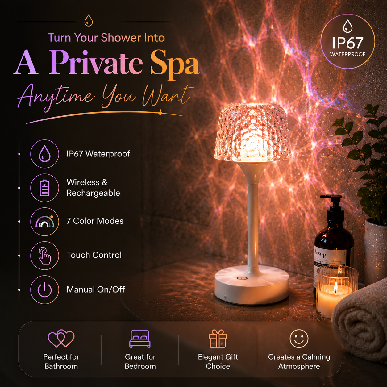🔥Last Day 60% OFF🌈 Luxury Shower Ambience Light — Create Your Own Home Spa Experience