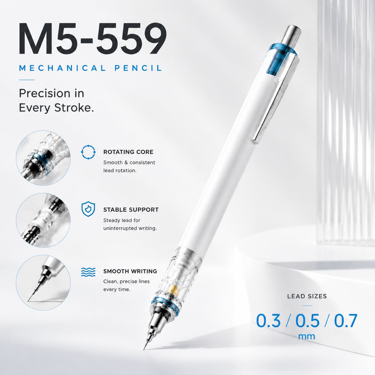 🔥Final Day Clearance 65% OFF🔥Advance Mechanical Pencil M5-559, 0.3 mm - 0.7 mm