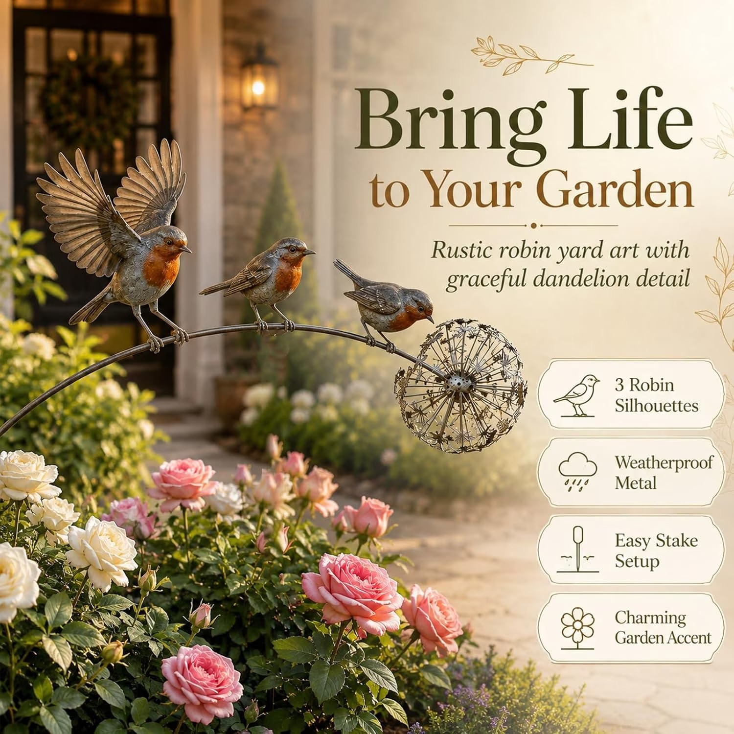 🎁Last Day 50% OFF🕊️Robin Memorial Garden Stake – “Loved Ones Are Near”