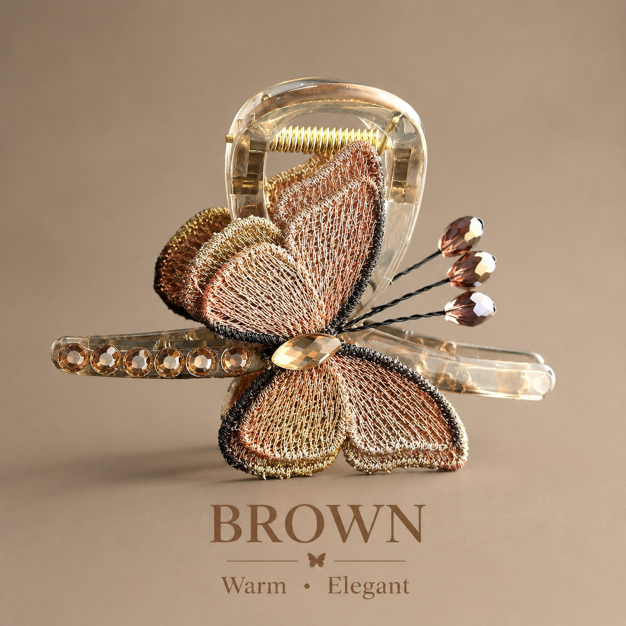 🦋 LAST DAY SALE 65% OFF ✨ Vintage Butterfly Embroidery Hair Clip – Handmade Elegant Hair Claw For Women