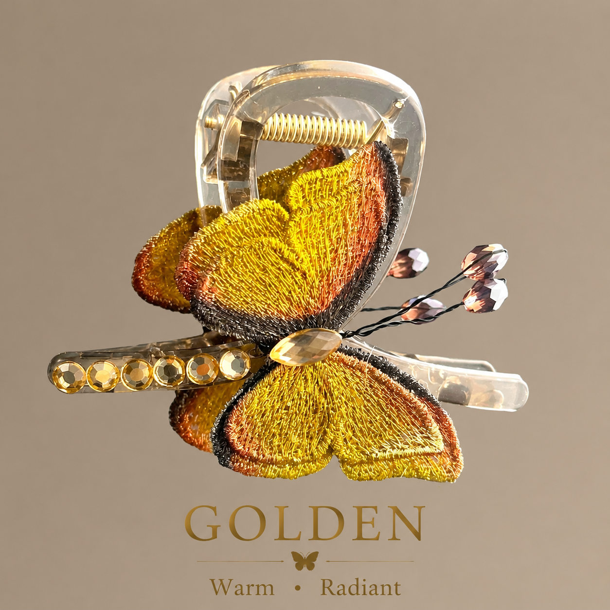 🦋 LAST DAY SALE 65% OFF ✨ Vintage Butterfly Embroidery Hair Clip – Handmade Elegant Hair Claw For Women