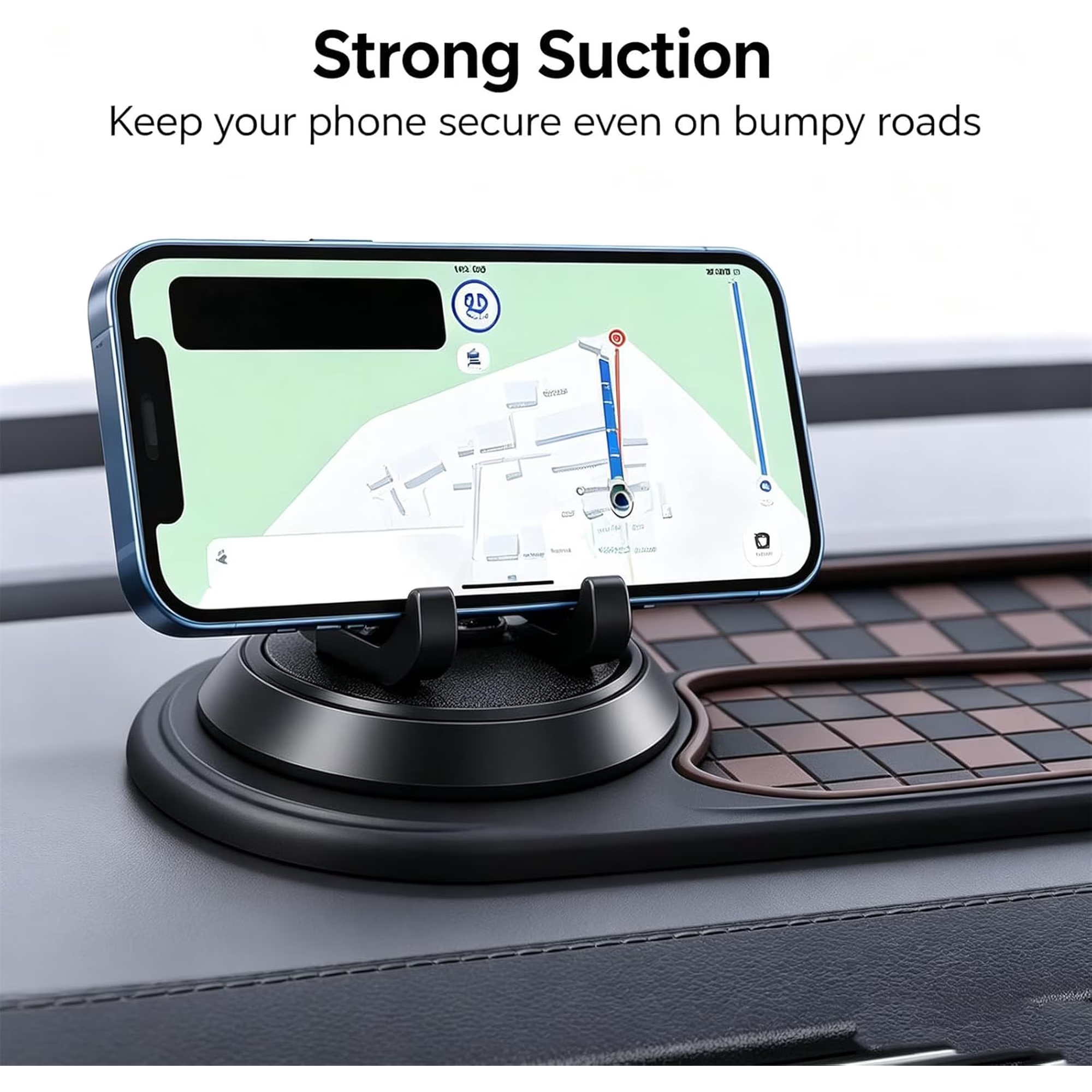 Save 65% Today – 🚗3-in-1 Car Dashboard Mat | Phone Holder & Anti-Slip Organizer