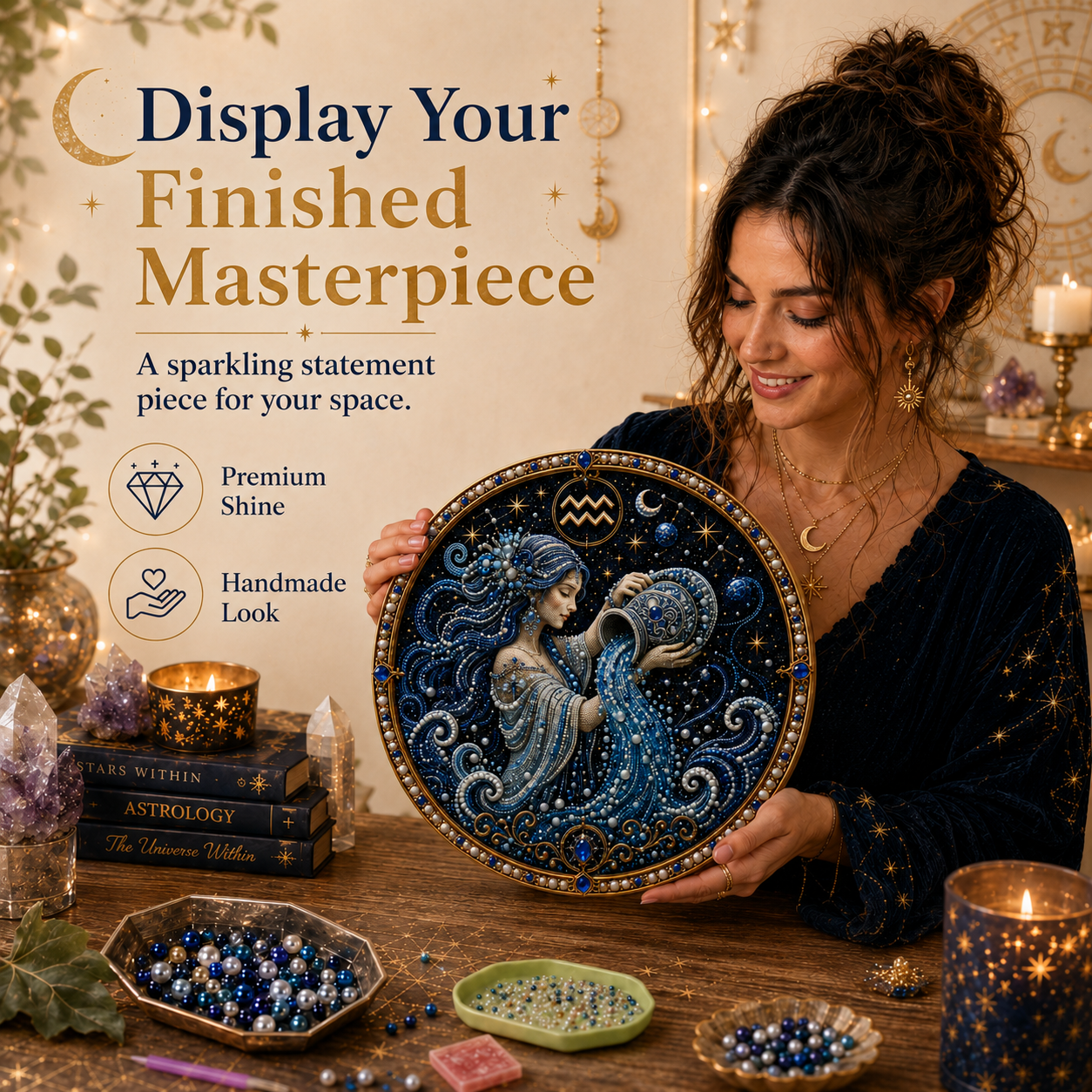 🌙 65% OFF – Your Zodiac, Your Art ✨ 12 Zodiac Pearl Art DIY Kit