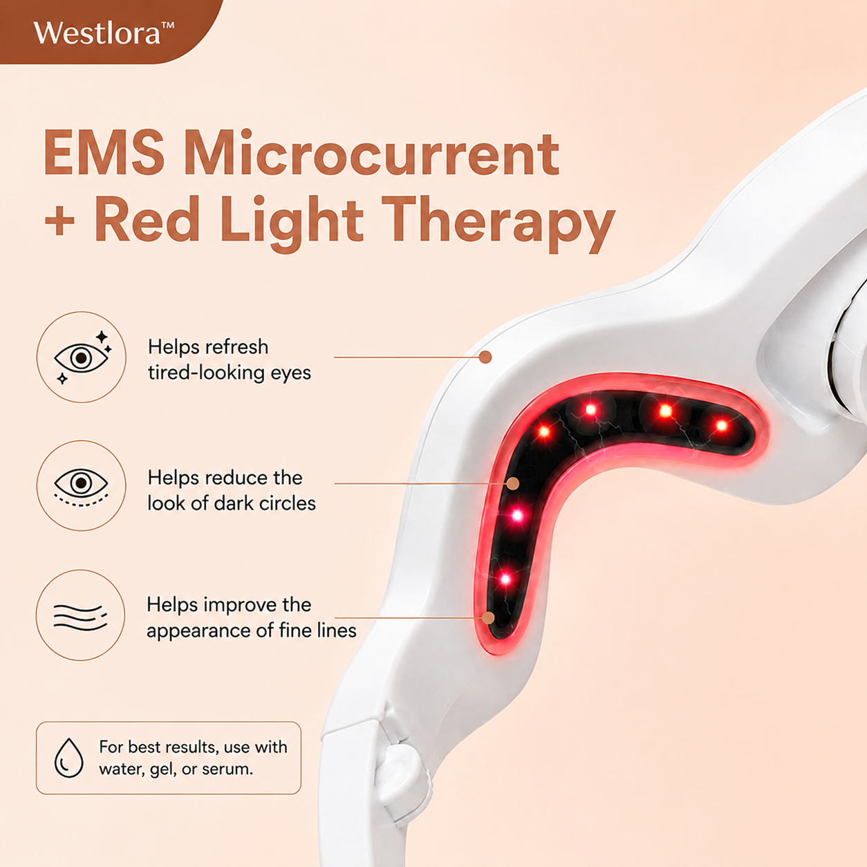 🔥LAST DAY SALE 65%OFF🤩-EMS Red Light Eye Massager for Tired Eyes, Dark Circles & Fine Lines