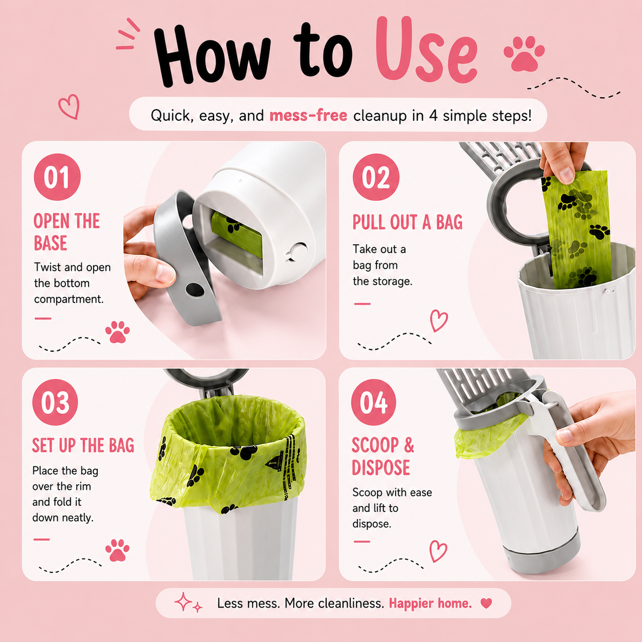 🔥 50% OFF – Self-Bagging Cat Litter Scoop | Scoop, Bag & Toss in One Step 🐱