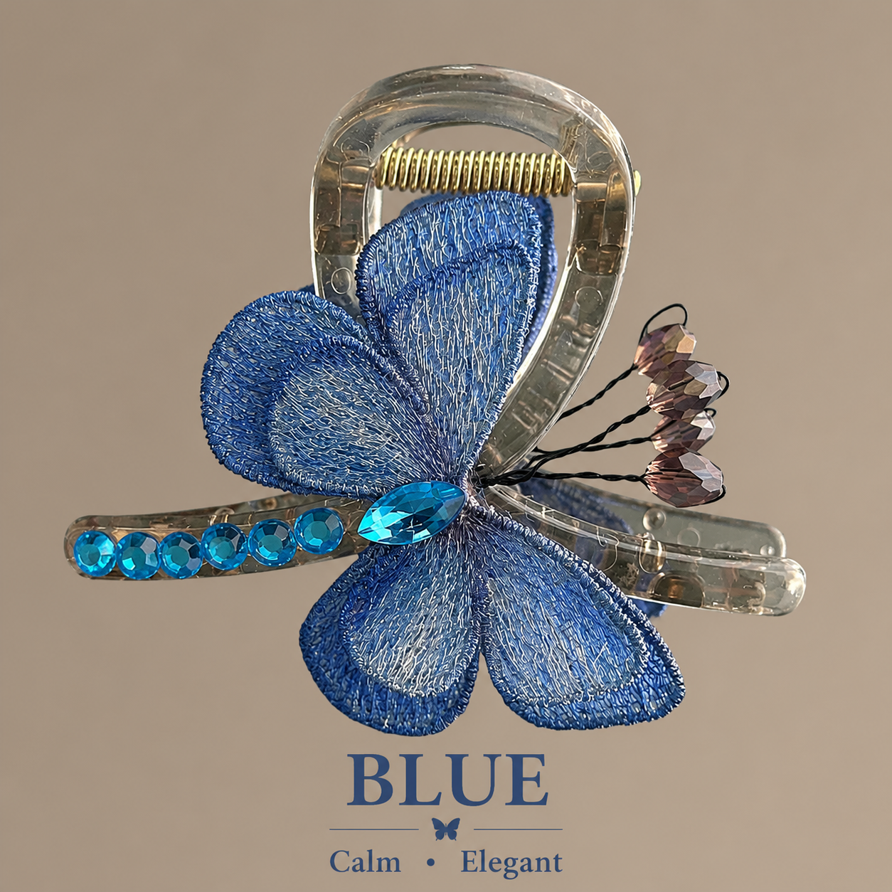 🦋 LAST DAY SALE 65% OFF ✨ Vintage Butterfly Embroidery Hair Clip – Handmade Elegant Hair Claw For Women