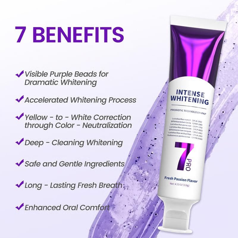 💜 70% OFF Smile Upgrade Sale - 7-Pro Purple Toothpaste for Enamel Repair and Fresh Breath