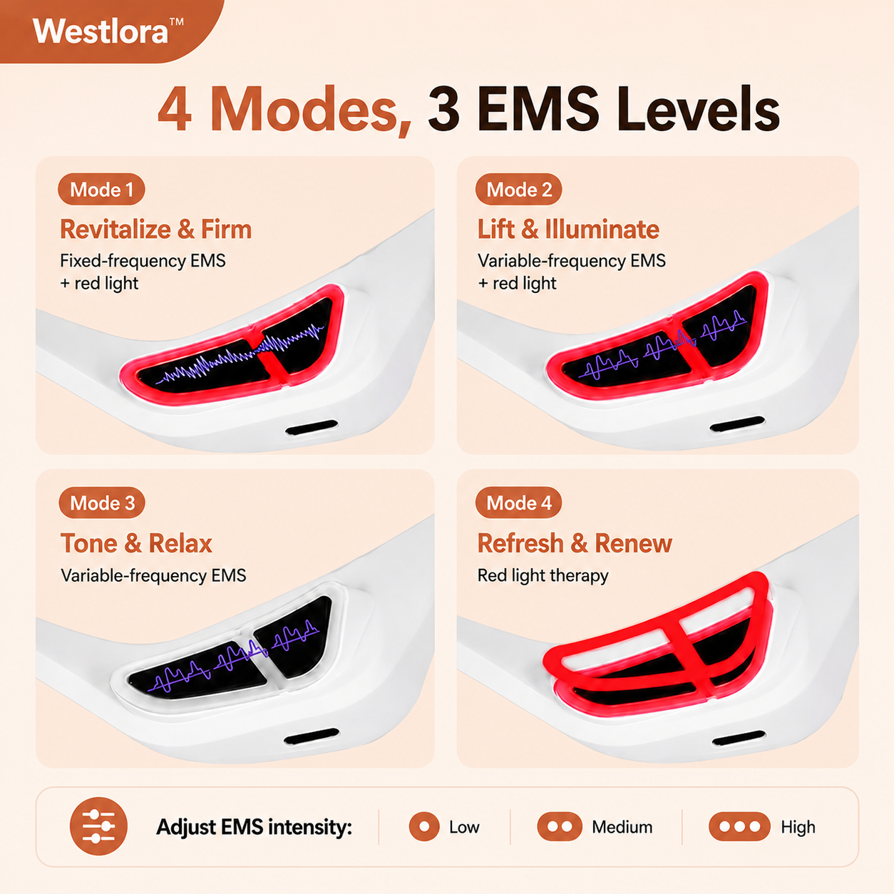 🔥LAST DAY SALE 65%OFF🤩-EMS Red Light Eye Massager for Tired Eyes, Dark Circles & Fine Lines