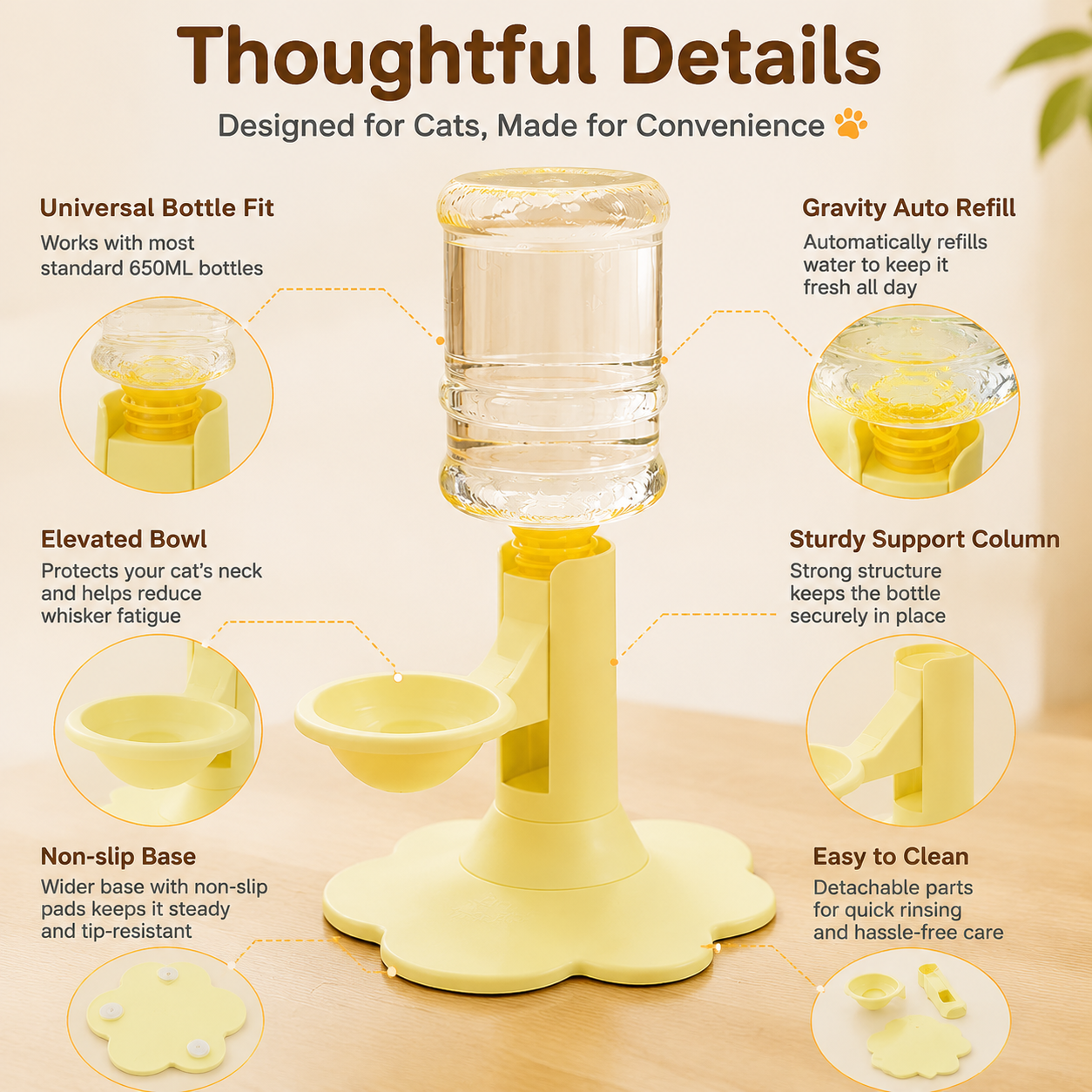 🐱 60% OFF Early Access | Spill-Proof Gravity Cat Water Dispenser Stand – Fresh Water Without The Mess 💧