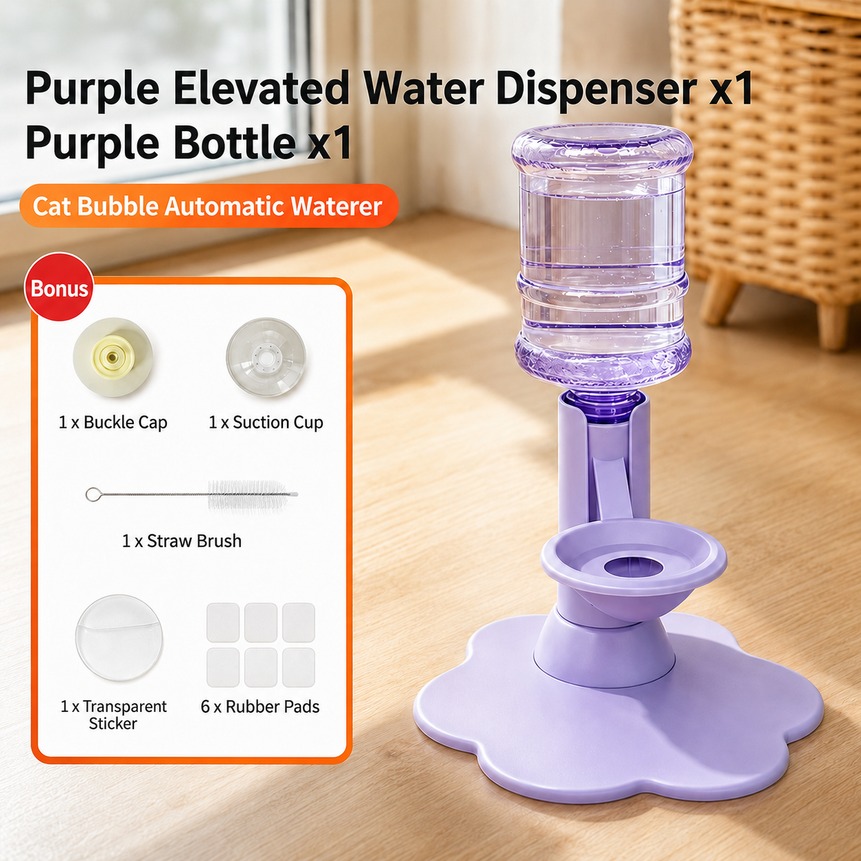 🐱 60% OFF Early Access | Spill-Proof Gravity Cat Water Dispenser Stand – Fresh Water Without The Mess 💧