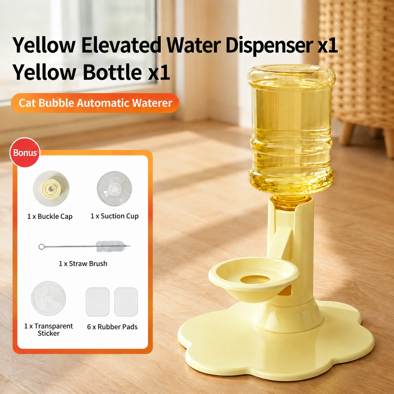 🐱 60% OFF Early Access | Spill-Proof Gravity Cat Water Dispenser Stand – Fresh Water Without The Mess 💧