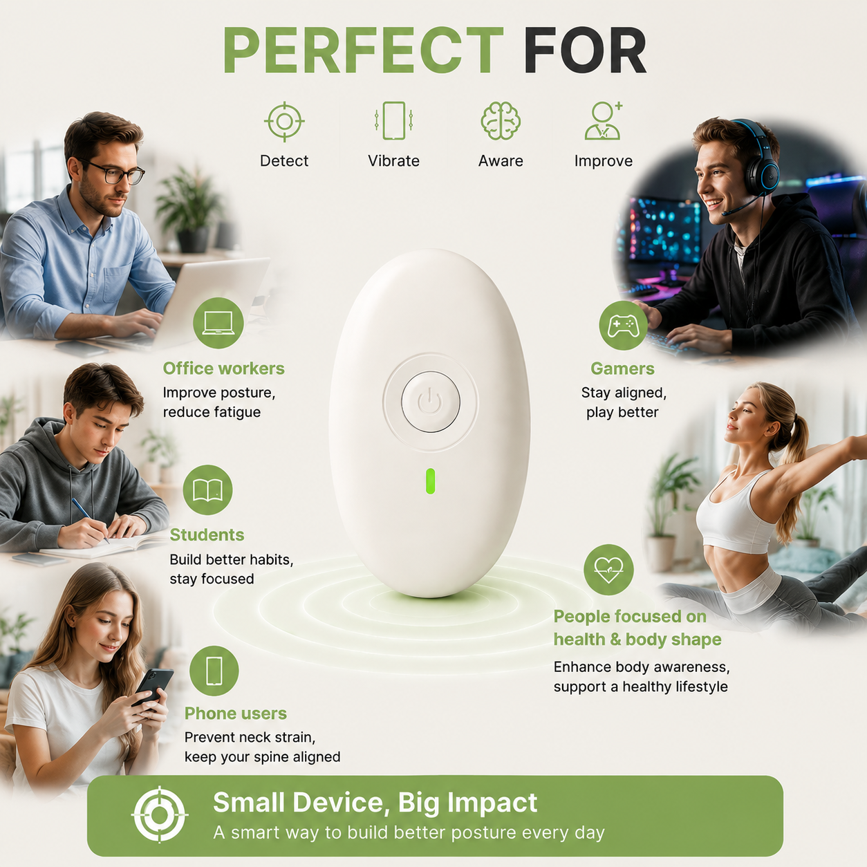 🔥 70% OFF TODAY-Smart Posture Corrector Device – 🧠Real-Time Slouch Detection Vibrator 